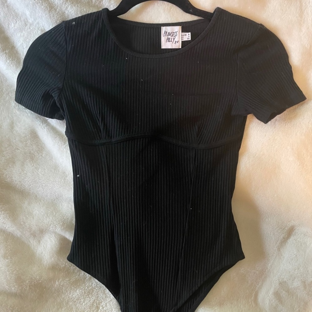 Princess Polly Black Short Sleeve Body Suit